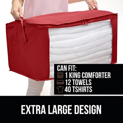 Red Large Capacity 4 Pack Clothes Storage Bag Organizer, 90L - Image 9