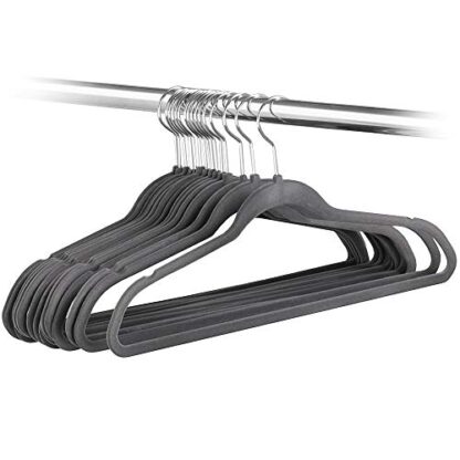 Pack of 100,Gray - Thin Non Slip Velvet Clothes Hangers - Image 5