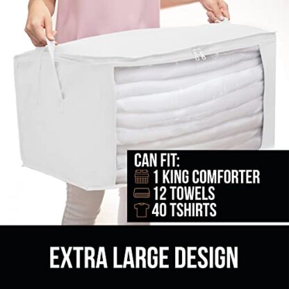 White Large Capacity 2 Pack Clothes Storage Bag Organizer, 90L - Image 9