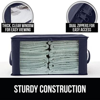 Navy Large Capacity 3 Pack Clothes Storage Bag Organizer, 90L - Image 8