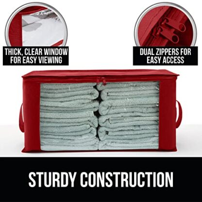 Red Large Capacity 4 Pack Clothes Storage Bag Organizer, 90L - Image 8