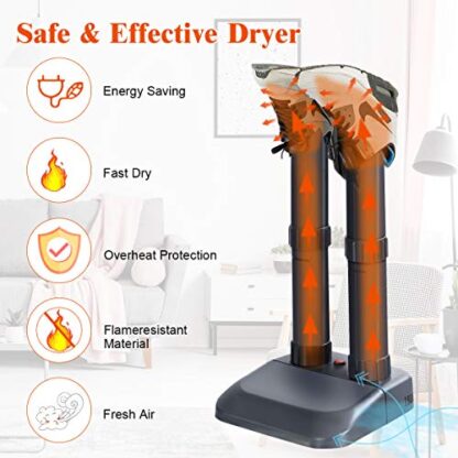 Black Boot Dryer, Electric Shoe Dryer and Warmer with Heat Blower - Image 6