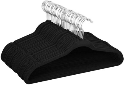 400PCS Black Non-Slip Velvet Hangers - Standard Hangers - Clothes Hangers