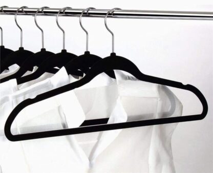 200PCS Black Non-Slip Velvet Hangers - Standard Hangers - Clothes Hangers