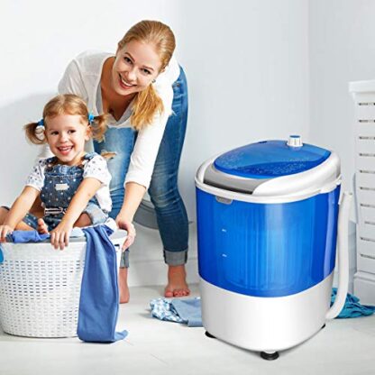 Blue Portable Mini Washing Machine with Spin Dryer, Washing Capacity 5.5lbs - Image 9