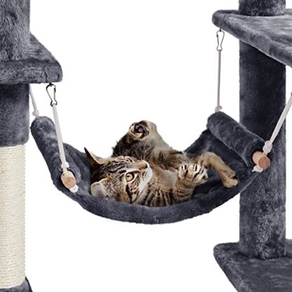 70in Dark Gray Cat House Large Cat Tower with Condo - Image 2