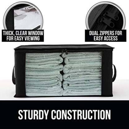 Black Large Capacity 3 Pack Clothes Storage Bag Organizer, 90L - Image 8