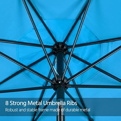 9FT Sky Blue Outdoor Patio Umbrella Market Table Umbrella Yard Umbrella - Image 4