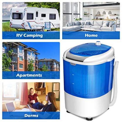 Blue Portable Mini Washing Machine with Spin Dryer, Washing Capacity 5.5lbs - Image 8