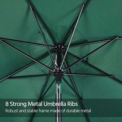 9FT Dark Green Patio Umbrella Market Table Umbrella Outdoor Canopy Umbrella - Image 4