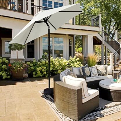 7.5FT Cream Patio Umbrella Outdoor Market Table Umbrella with 6 Sturdy Ribs - Image 6