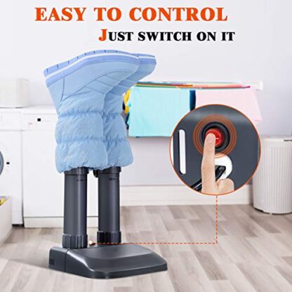 Black Boot Dryer, Electric Shoe Dryer and Warmer with Heat Blower - Image 8