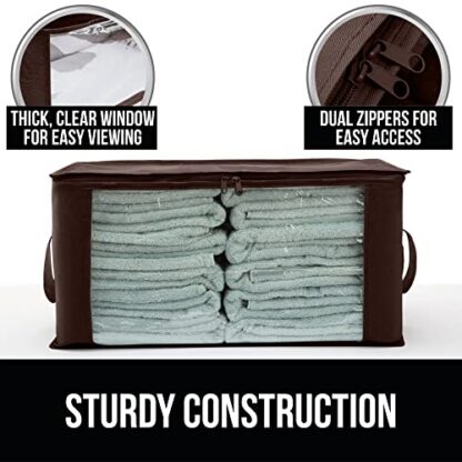 Brown Large Capacity 3 Pack Clothes Storage Bag Organizer, 90L - Image 8