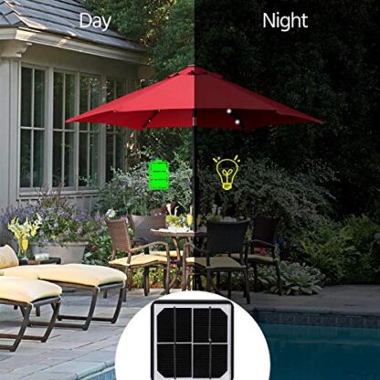 7.5FT Red LED Patio Market Solar Umbrella w/UV Protection &amp - Image 7