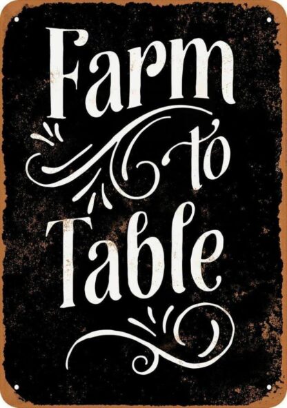 8x12 inch Metal Signs Farm to Table Retro Tin Sign Vintage