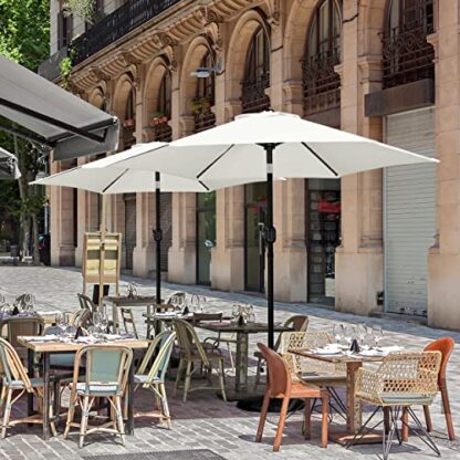 7.5FT Cream Patio Umbrella Outdoor Market Table Umbrella with 6 Sturdy Ribs - Image 9