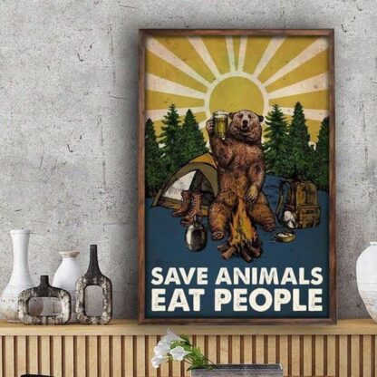 8"x12" Gift for Save Animals Eat People Garden Yard Signs Christmas