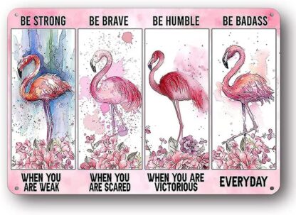 8x12 inch Pink Flamingos Wall Art Motivational Quotes Artwork Wild Animals Painting