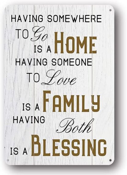 8x12 inch Vintage Inspirational Motto Tin | Welcome to Our Home Metal Sign