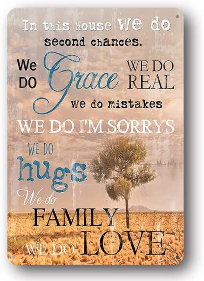 8x12 inch Inspirational Quotes Motivational Family | Rustic Funny Rules Metal Signs