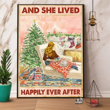 8x12 inch Metal Sign Girl And Cat Merry Christmas Girl Loves Books Xmas Ornament