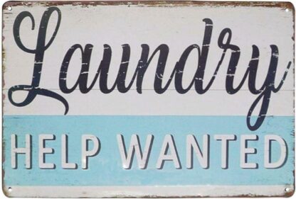 8x12 inch Metal Signs Laundry Room Helped Wanted