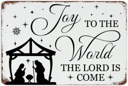 8x12 inch Joy to The World The Lord Is Come Metal Plaque Funny Sign