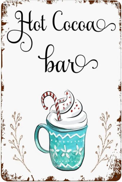 8"x12" Christmas Decor Hot Cocoa Bar Sign Gifts Garden Yard Signs