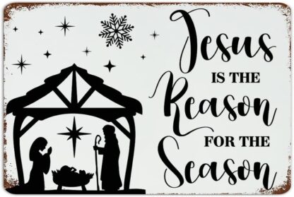 8x12 inch Jesus Is The Reason for The Season Fashion Chic Metal Signs