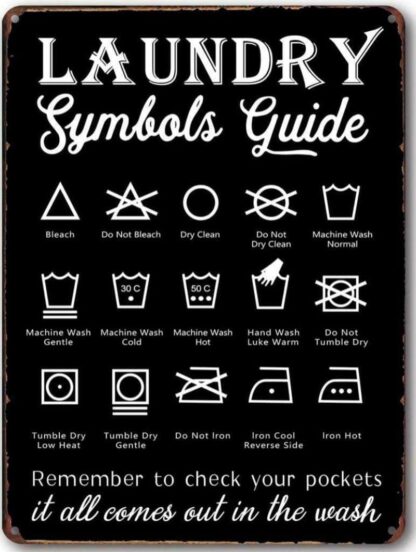 8x12 inch Metal Signs Laundry Room Symbols Guide Retro Tin Sign