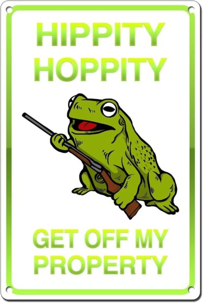 8x12 inch Get Off My Property Funny No Tresspassing Novelty Frog Sign