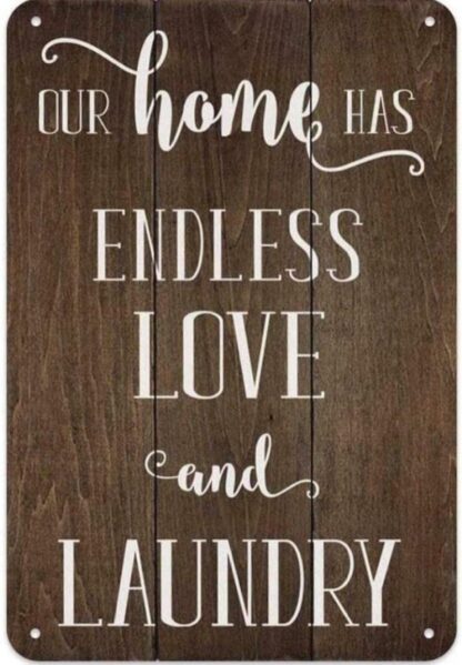 8x12 inch Metal Signs Home Endless Love & Laundry Retro Tin Sign