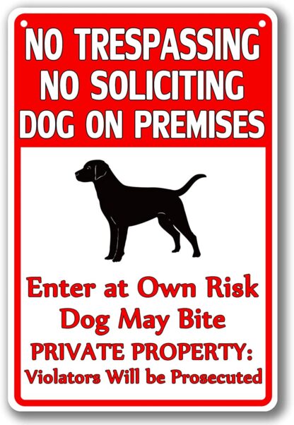 8x12 inch Beware Of Dog Sign No Trespassing Dogs Yard Sign Dog Warning Signs