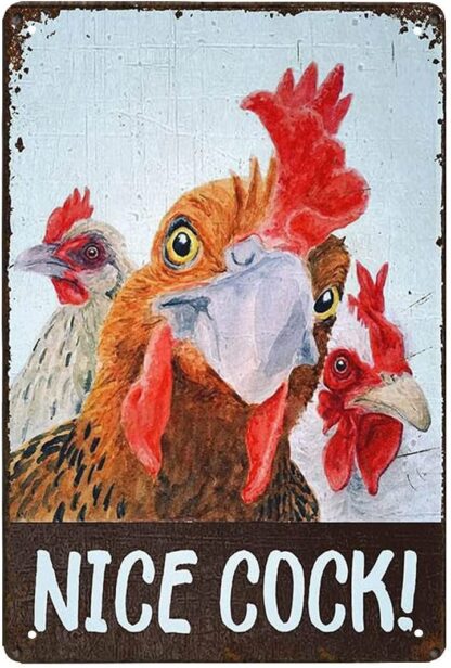 8x12 inch Retro Signs Classic Tin Sign Chicken Restroom Nice Metal Signs