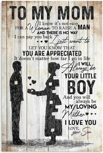 8x12 inch Son to My Mom You Will Always Be My Loving Mom Tin Sign