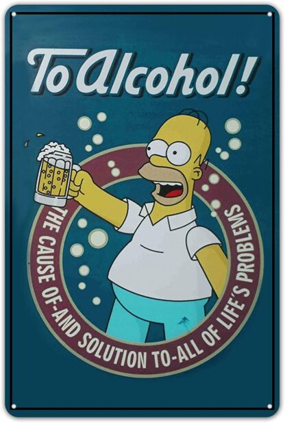 8x12 inch The Simpsons Vintage Metal Tin Sign Homer Beer