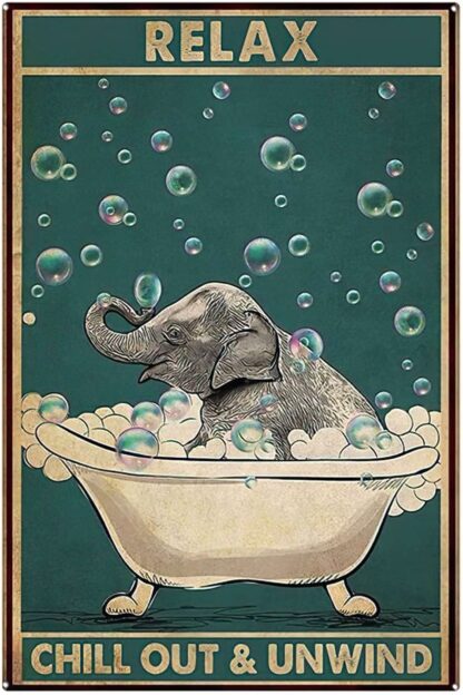 8x12 inch Metal Signs Funny Bathroom Elephants Co Bath Soap Signs