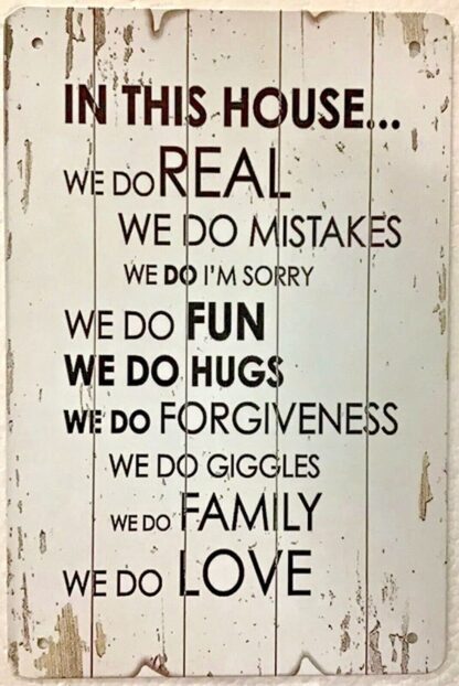 8x12 inch Metal Signs Home House Family Love Retro Tin Sign