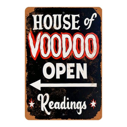 8x12 inch"House of Voodoo -Open- Readings" -Funny Rustic Psychic Sign