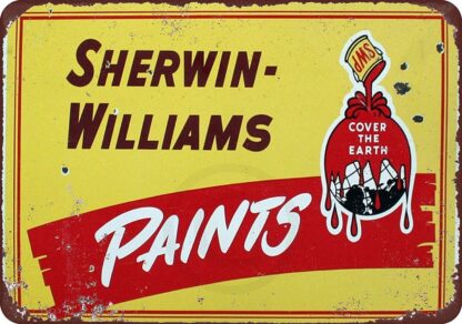 8x12 inch New Tin Sign Sherwin Williams Paints Yellow Vintage Metal Sign