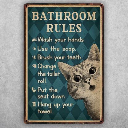 8"x12" Gift for Bathroom Rules Garden Yard Signs Christmas