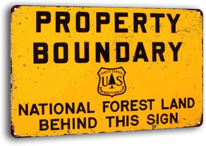 8x12 inch Property Boundary National Forest Vintage Reproduction Metal Sign