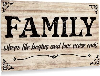 8x12 inch Retro Family Metal Tin Sign Wall Decor Rustic Family Quote Sign