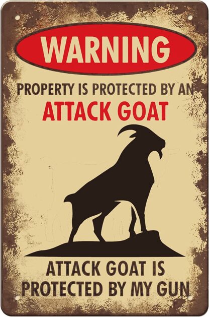 8x12 inch Vintage Goat Tin Sign Funny Metal Warning Tin Signs