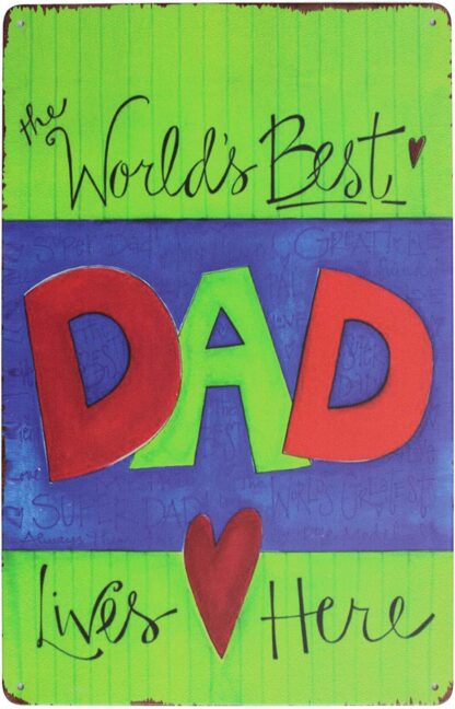 8x12 inch The World's Best Dad Lives Here Metal Tin Sign