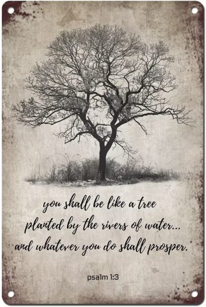 8x12 inch Tree Wall Decor -You Shall Be Like a Tree Planted by The Rivers of Water