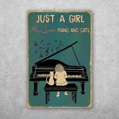 8"x12" Gift for Just A Gift Who Loves Piano and Cats Garden Yard Signs