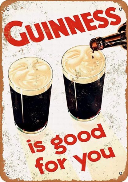 Vintage Tin Sign 8"x 12" Guinness is Good for You Metal Sign Home Decor