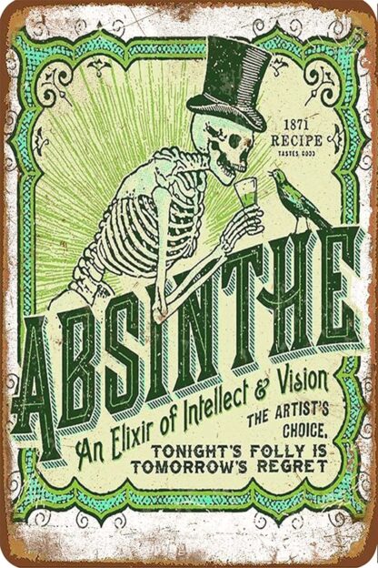 8x12 inch For Absinthe Retro Metal Tin Sign Funny Poster Living Room