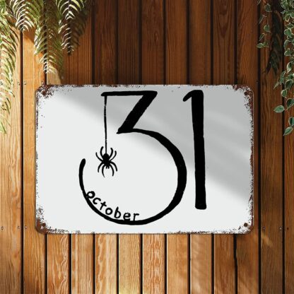 8x12 inch October 31 Sign Halloween Tiered Tray Decor Metal Sign